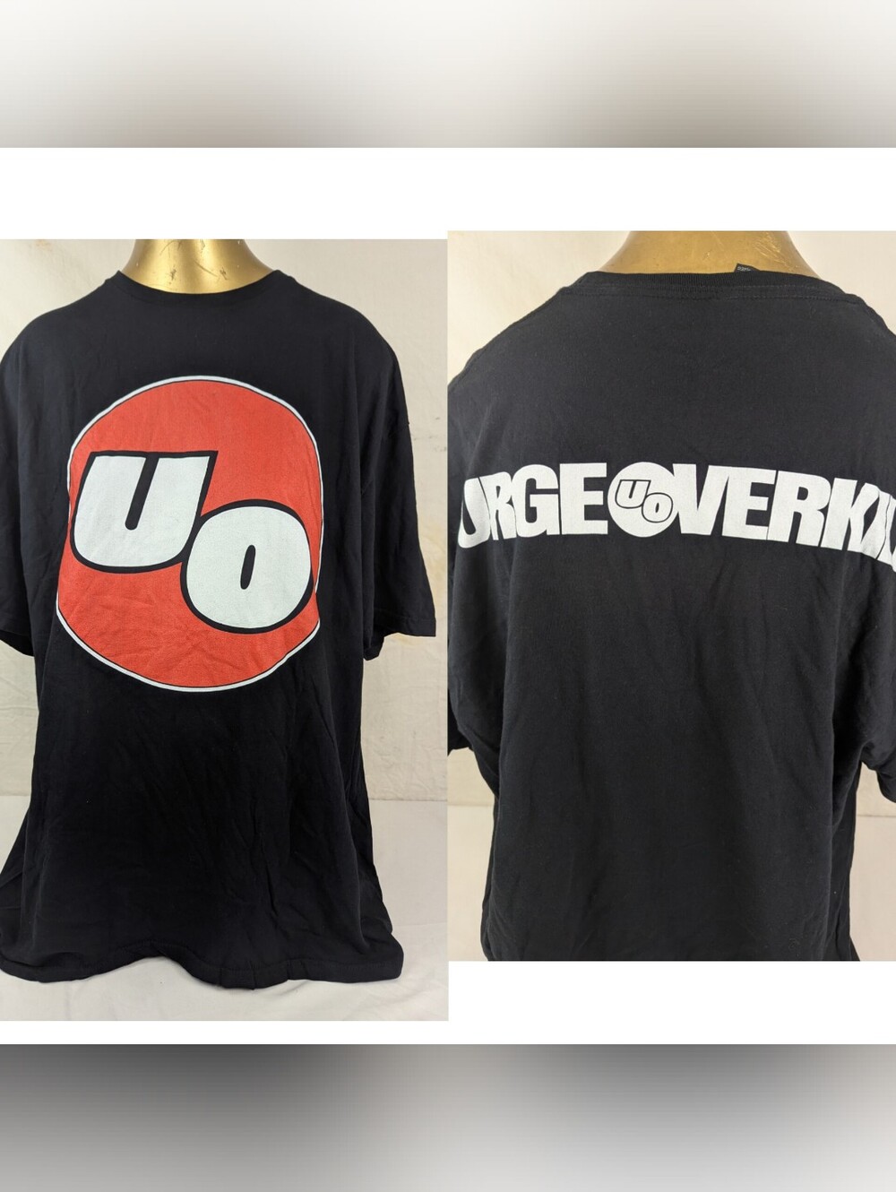 Urge Overkill Alt Rock Band Black Tee with Red & White Graphic Logo 2XL